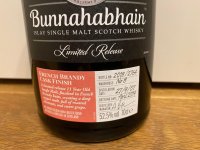 Aukce Bunnahabhain French Brandy Cask 11y 2007 0,7l 52,5% GB L.E.