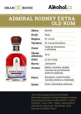 Admiral Rodney Extra Old Rum 0,04l 40%